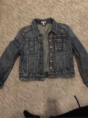 Express Blue Denim Button-Front Jacket